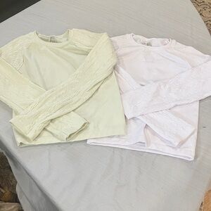 Long Sleeve Tops in light green and White